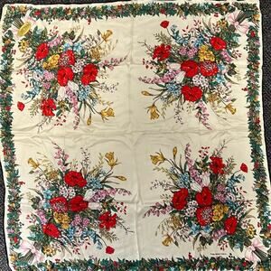 Paolo Gucci Rare Vintage Silk Floral Scarf 90cm Square